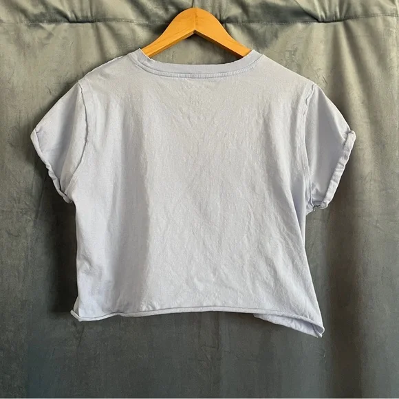 Free People We The Free The Perfect Tee Light Blue Casual Cotton Cropped Basic - Picture 5 of 11